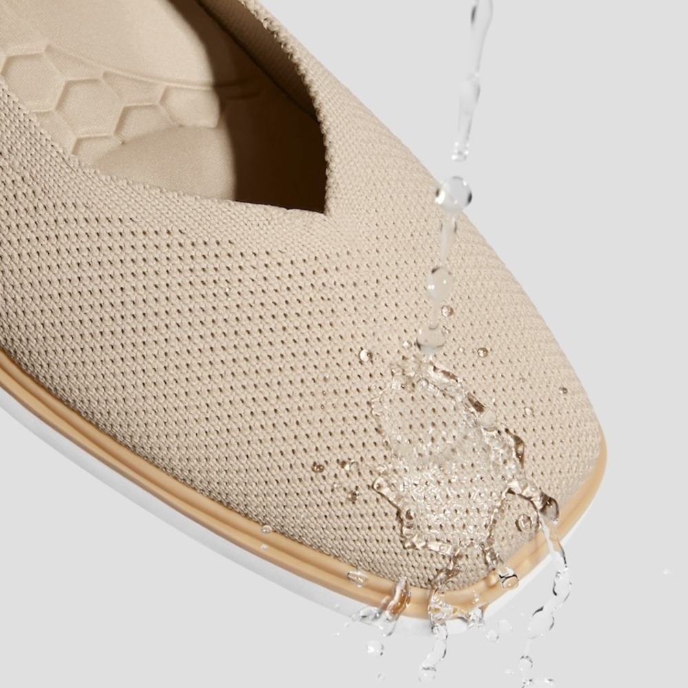 VIVAIA Beige Knit Square Toe Comfort Flats Slip On Shoes EU/39 US/8 - Picture 6 of 12